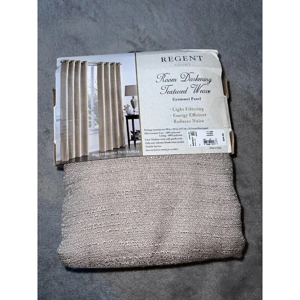 REGENT COURT Hayden Room Darkening Textured Weaved Window Curtain Panel
